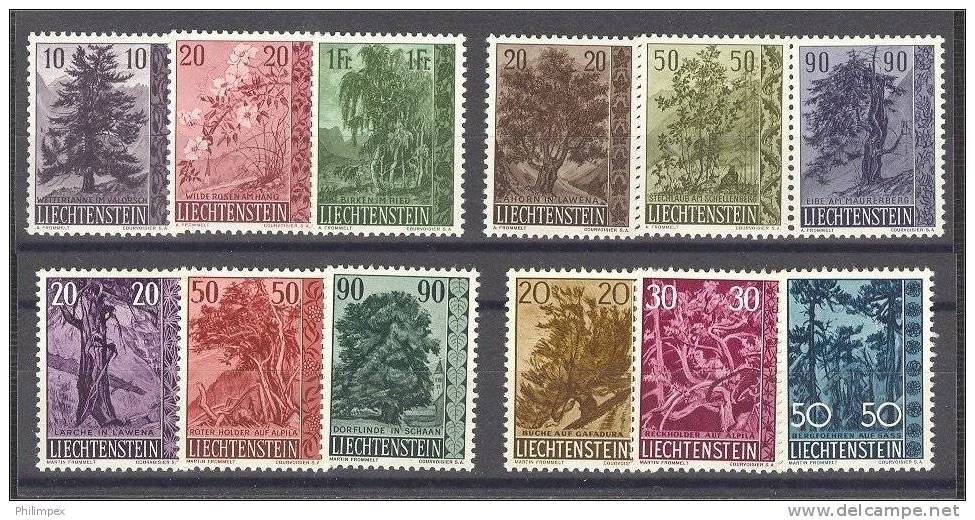 LIECHTENSTEIN, TREES 1959-1960, 4 SETS MINT NEVER HINGED **! - Nuevos