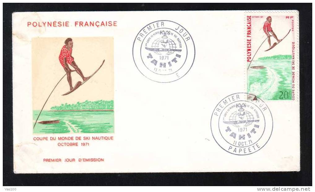 Polynesie Francaise 1971 FDC 1 Cover Coupe Du Monde De Ski Nautique - Jet Ski