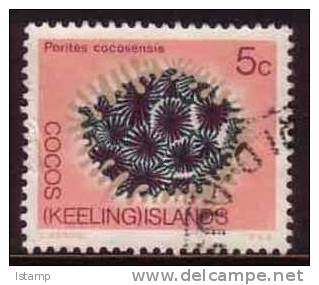1969 - Cocos (keeling) Islands Definitives 5c PORITES COCOSENSISstamp FU - Cocos (Keeling) Islands