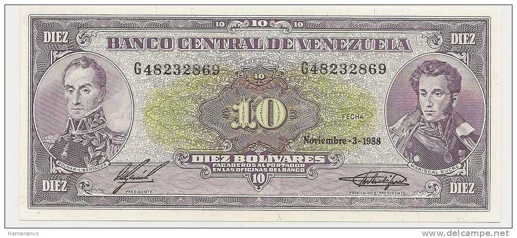 Venezuela 10 Bolivares 1988 UNC - P.62 - Venezuela