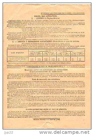 4° Trim 1939 Feuillet Trimestriel De Cotisations Assurances Sociales Professions Non Agricoles Cornic Grâces Guingamp - Banque & Assurance