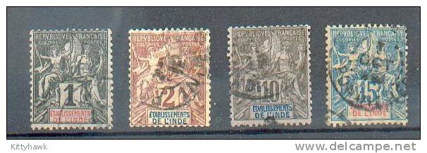 INDE 142  - YT 1-2-5-6 Obli - Used Stamps