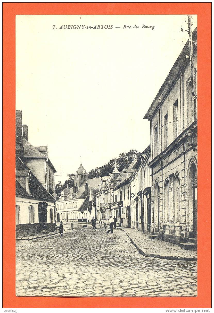 Dpt  62   Aubigny En Artois  "  Rue Du Bourg  " - Aubigny En Artois