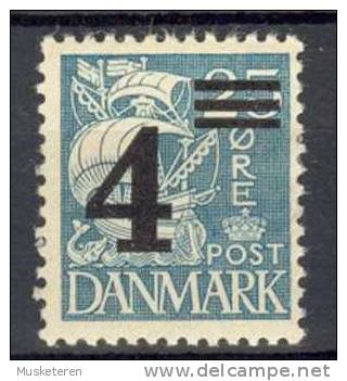 Denmark 1934 Mi. 215  4 Ø On 25 Ø Karavelle Schiff Ship MH - Unused Stamps