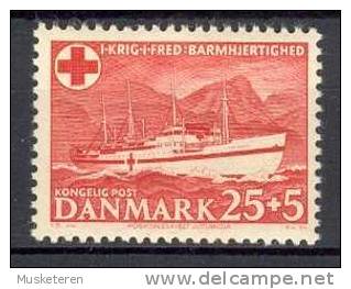 Denmark 1951 Mi. 329  25 Ø + 5 Ø Red Cross Rotes Kreuz Croix Rouge LazarettSchiff Ship Jutlandia MH - Neufs