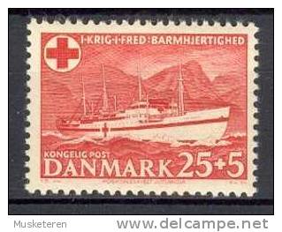 Denmark 1951 Mi. 329  25 Ø + 5 Ø Red Cross Rotes Kreuz Croix Rouge LazarettSchiff Ship Jutlandia MH - Ungebraucht