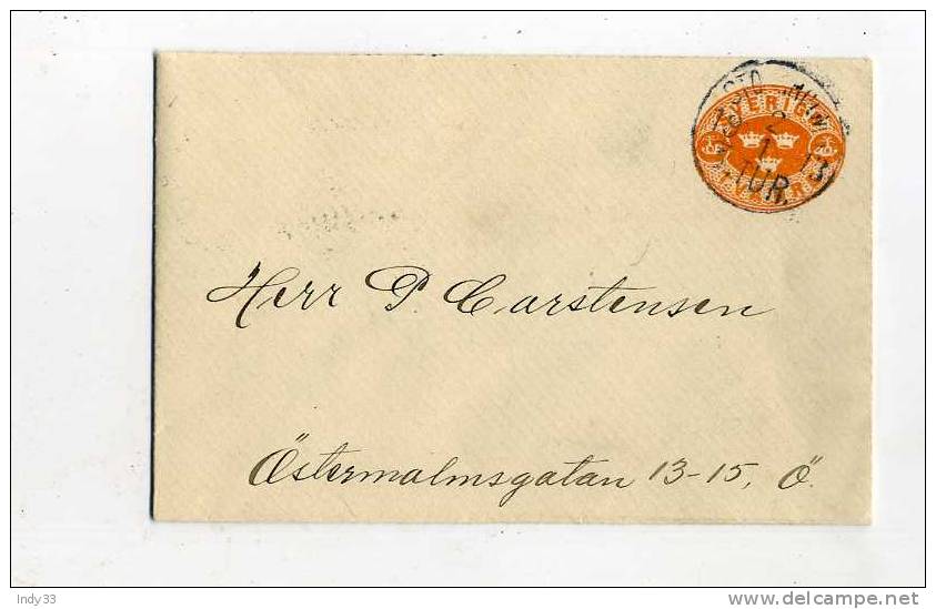 - SUEDE . ENTIER POSTAL SUR ENVELOPPE DE 1913 - Postal Stationery