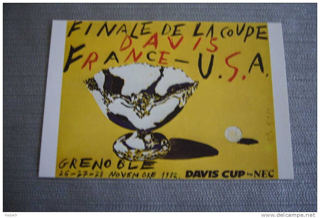 1 Carte Postale Finale De La Coupe DAVIS FRANCE-USA  1982 (ill. ARROYO) - Tennis