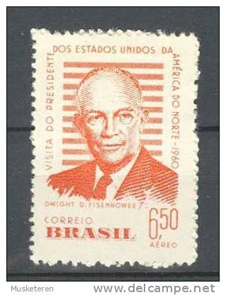 Brazil 1960 Mi. 974 Airmail Besuch Des Präsidenten Von Amerika Dwight D. Eisenhower MH* - Nuovi