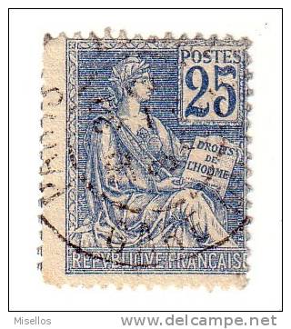 Nº 118  25 C. Azul De 1900-01 Defecto Falta 1 Diente, Perforación Desplazada. - Usati