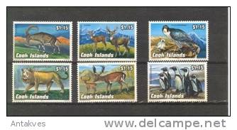 Cook Island 1992 Fauna Animals-Birds-Penguins Mamals Set Of 6 (3) MNH - Pinguine