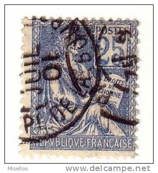 Nº 114  25 C. Azul De 1900-01 Cachet Doble - Used Stamps