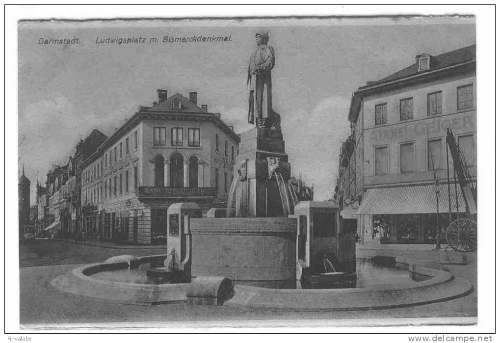 Darmstadt. Ludwigsplatz M. Bismarckdenkmal - Darmstadt