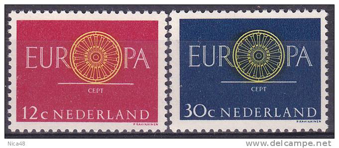 Paesi Bassi 1960 Europa 2 Vl  Nuovi Serie Completa - 1960