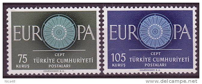 Turchia1960 Europa 2 Vl  Nuovi Serie Completa - 1960