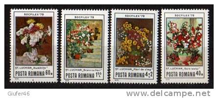 Romania - 4 Valori Nuovi ** A Tema FIORI - Unused Stamps