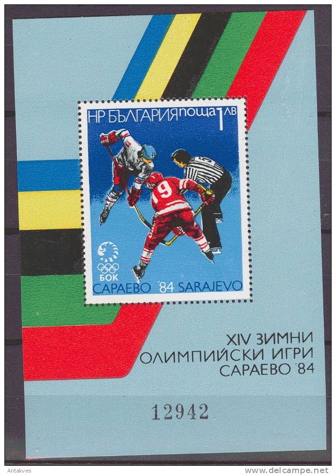 Bulgaria 1984 Winter Olympic Games Sarajevo-84 Block Nr. MNH - Hiver 1984: Sarajevo