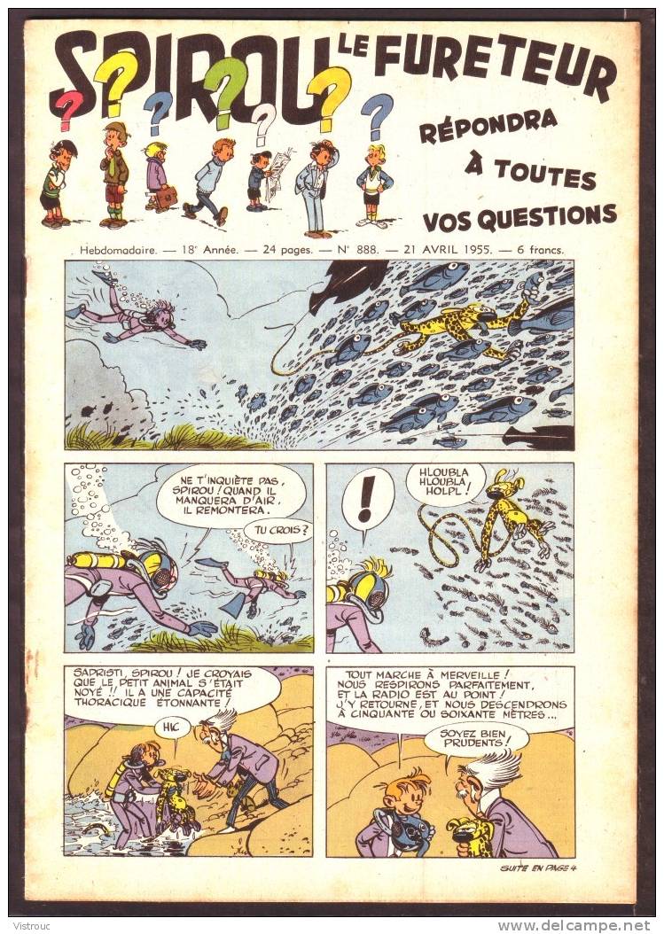 SPIROU N° 888 - Année 1955 - 25 % Cote BDM - Jean MERMOZ - Jerry SPRING - Tif Et Tondu - Timour - Oncle PAUL - Spirou Magazine