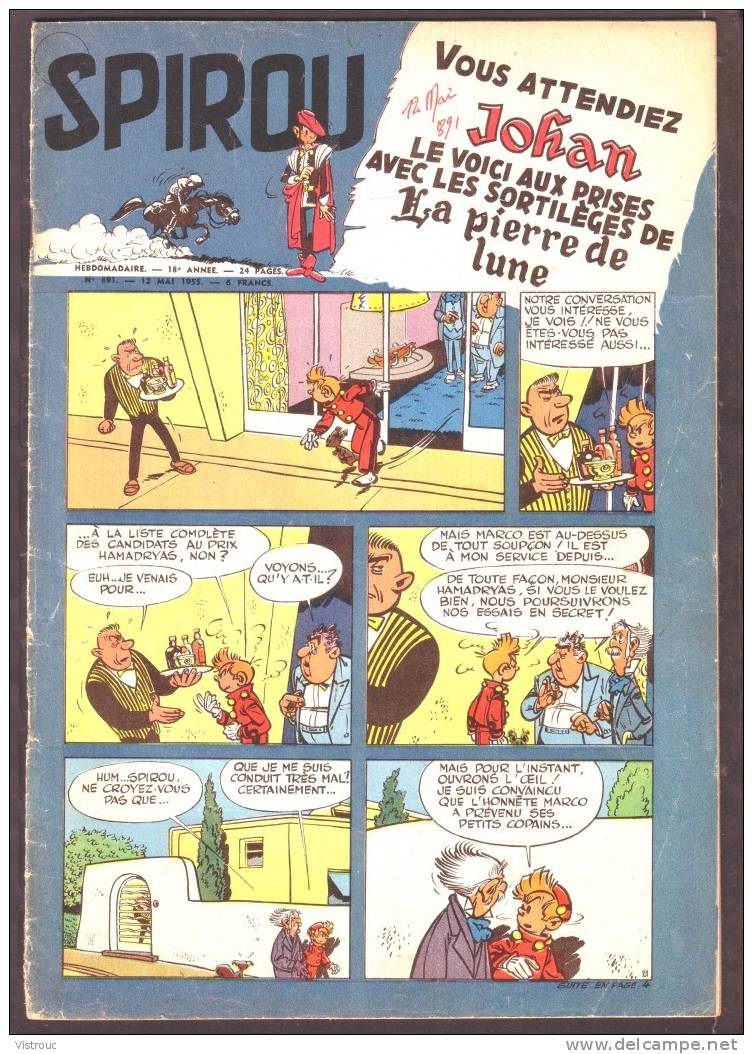 SPIROU N° 891 - Année 1955 - 25 % Cote BDM - Buck DANNY -Jean MERMOZ - Jerry SPRING - Tif Et Tondu - Timour - Oncle PAUL - Spirou Magazine