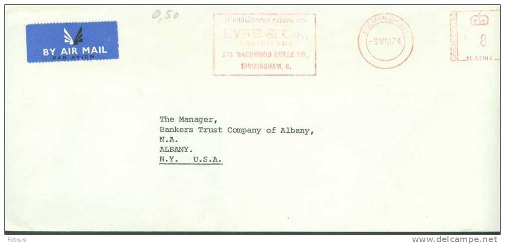 1974 POSTAL PAID  ENVELOPPE  RED  CANCELLATION - Ohne Zuordnung