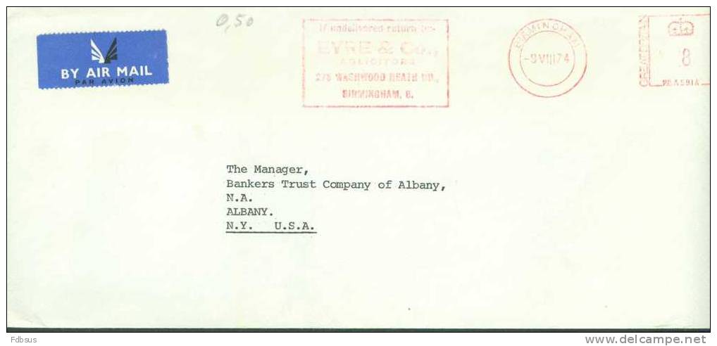 1974 POSTAL PAID  ENVELOPPE  RED  CANCELLATION - Unclassified