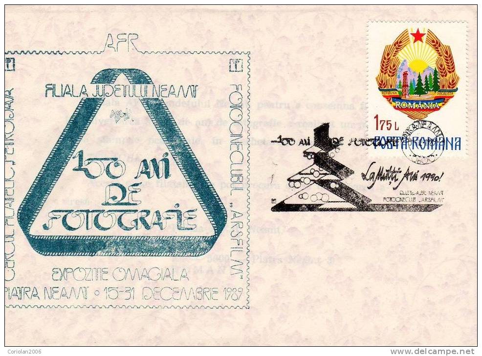 Romania / Special Cover With Special Cancellation / 150 Years Of Photo - Photographie
