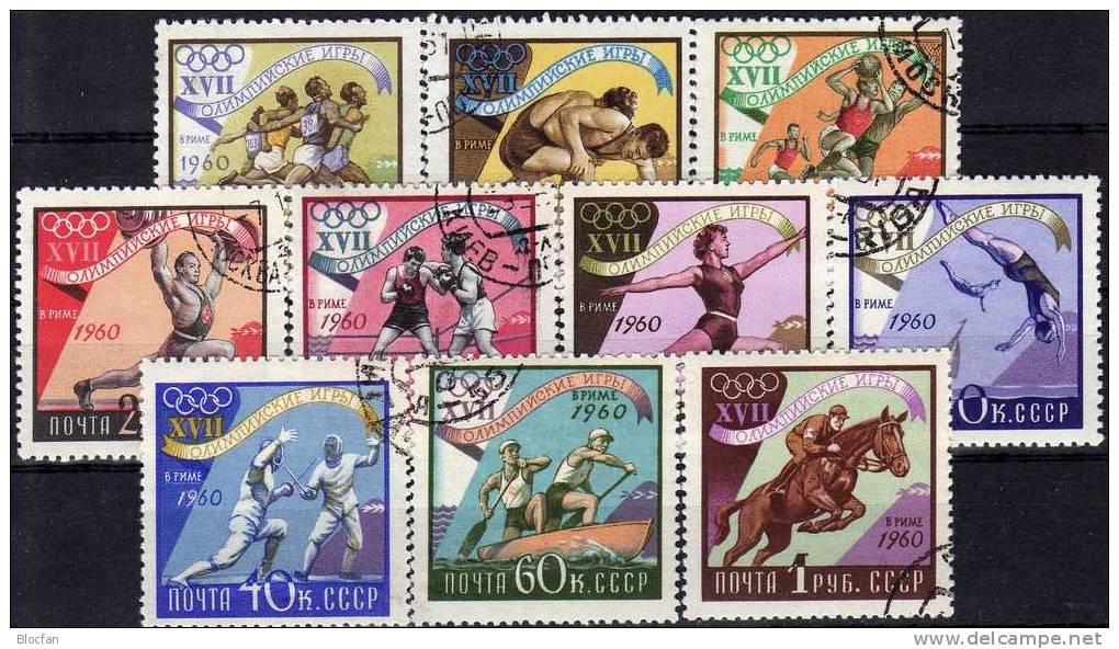 2 Sport-Serien Sowjetunion 1849/62+2369/78 O 6€ Spartakiade Volleyball Rudern Olympia Rom Olympic Set Bf USSR CCCP SU - Summer 1956: Melbourne