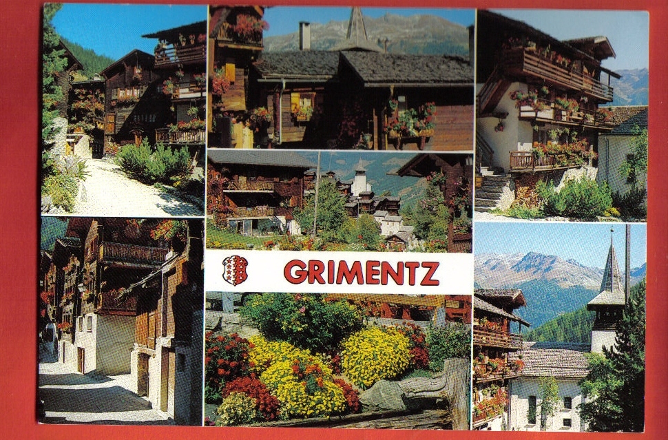 K223 Val D'Anniviers Grimentz Multivues. 1988 Sous Enveloppe. Perrochet 8189.Grand Format - Grimentz