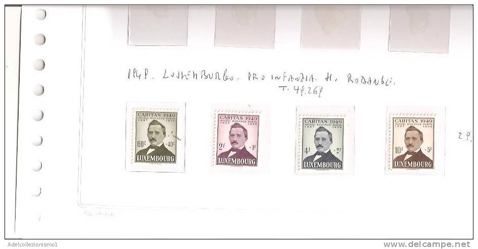 41070  )francobolli Lussemburgo Serie 1948 M. Rodange - Pro Infanzia  - Dentellati - Unused Stamps