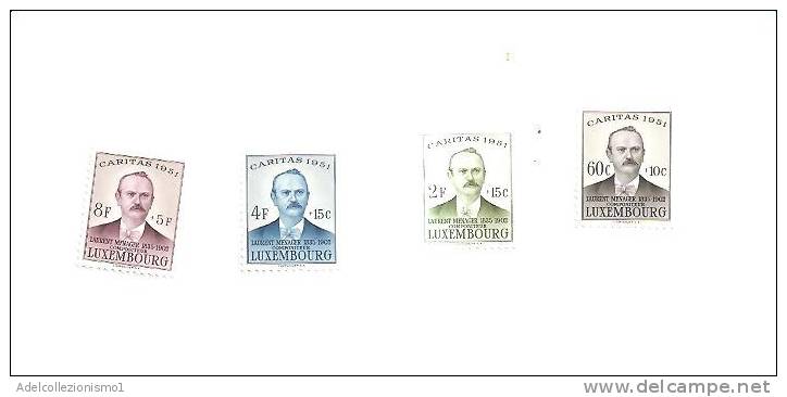 41072)francobolli Lussemburgo Serie 1951 L. Menager - Pro Infanzia  - Dentellati - Ungebraucht