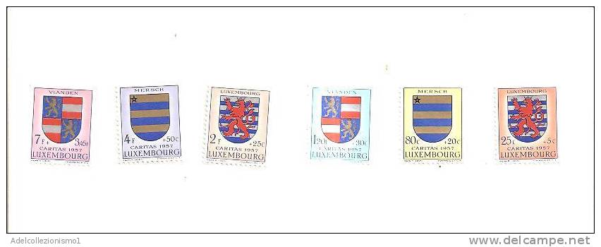 41075)francobolli Lussemburgo Serie 1957 Stemmi Di Città 2° Serie - Pro Infanzia  - Dentellati - Nuovi