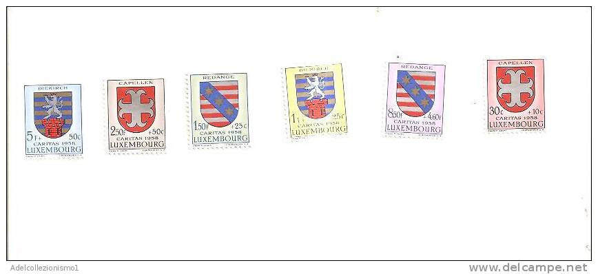 41077)francobolli Lussemburgo Serie 1958 Stemmi Di Città 3° Serie - Pro Infanzia  - Dentellati - Neufs