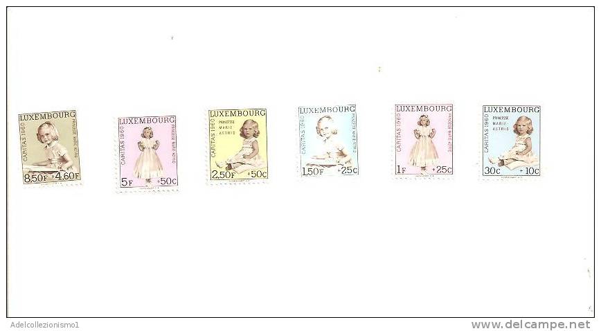 41078)francobolli Lussemburgo Serie 1958 Principessa Astrid - Pro Infanzia  - Dentellati - Unused Stamps