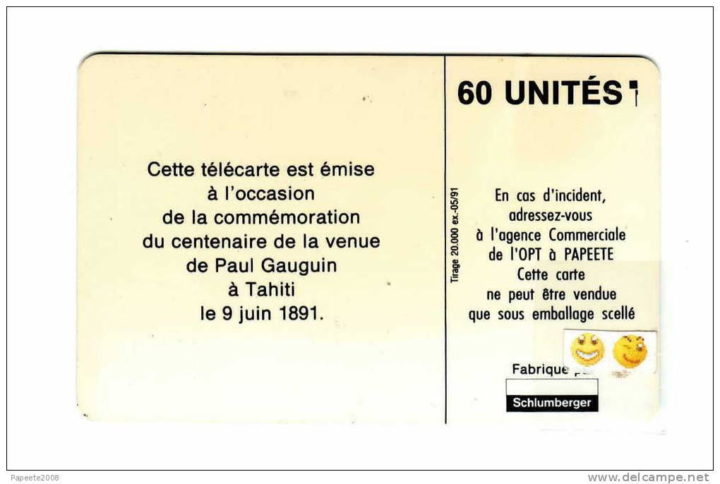 PF5 - GAUGUIN / LES ORANGES - 05 / 91 - 60 U - "sans Puce / Sans N° De Lot" - LUXE - French Polynesia