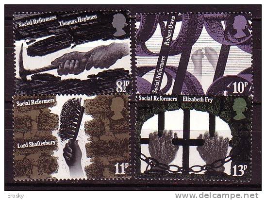P2263 - GRANDE BRETAGNE Yv N°790/93 ** REFORMATEURS SOCIAUX - Unused Stamps