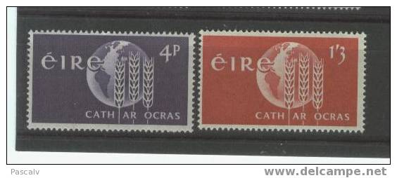 IRLANDE Yvert 157 / 158 Série Complète Neuve ** MNH Luxe Campagne Contre La Faim - Neufs