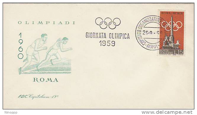 Italy-1959 Rome Olympic Games, 1959 Olympic Day Souvenir Cover - Other & Unclassified