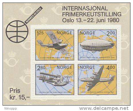 Norway-1980 Norwex 80 Souvenir Sheet MNH - Airplanes