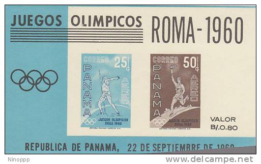 Panama-1960 Rome Olympic Games Souvenir Sheet MNH - Zomer 1960: Rome