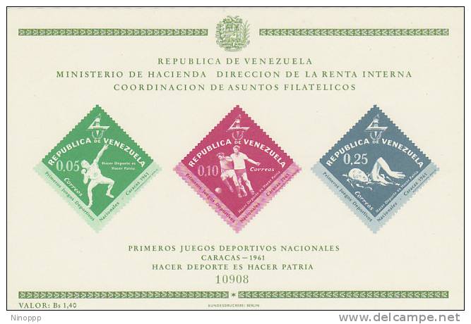 Venezuela-1962 1st National Games Souvenir Sheet  MNH - Other & Unclassified