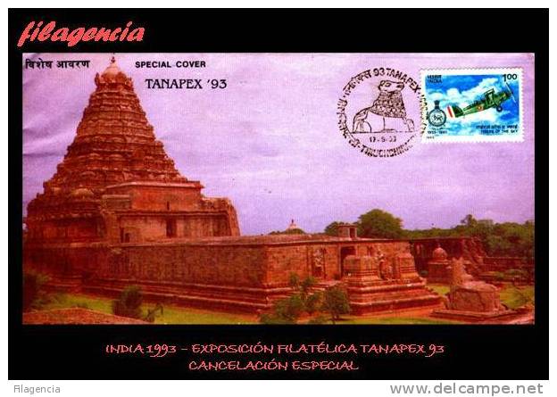 ASIA. INDIA. ENTEROS POSTALES. MATASELLO ESPECIAL 1993. EXPOSICIÓN FILATÉLICA TANAPEX 93 - Enveloppes