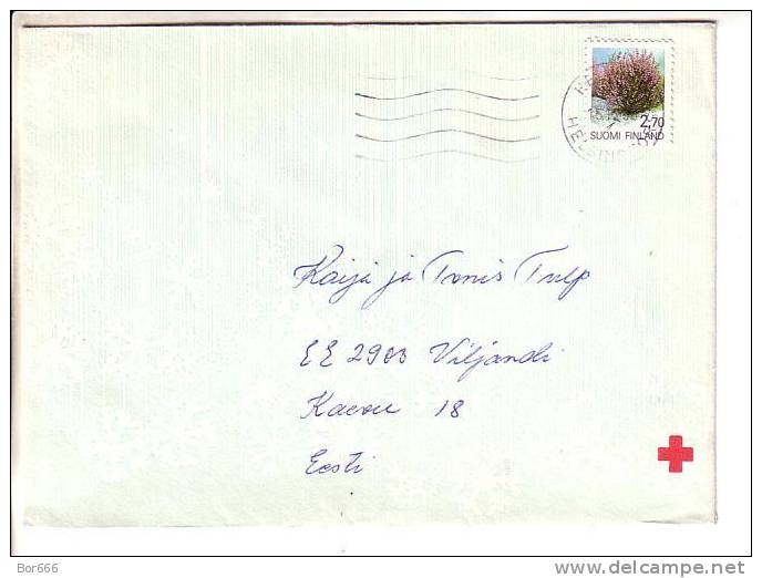 GOOD FINLAND Postal Cover To ESTONIA 1998 - Flowers - Brieven En Documenten