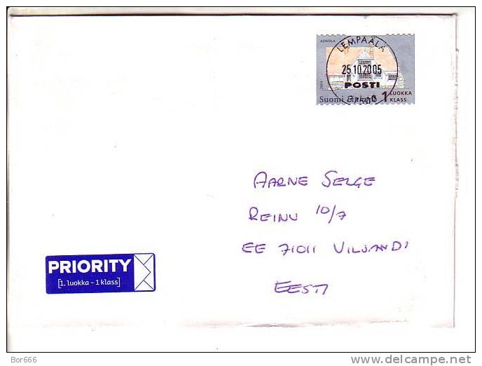 GOOD FINLAND Postal Cover To ESTONIA 2005 - Good Stamped: Ainola - Lettres & Documents