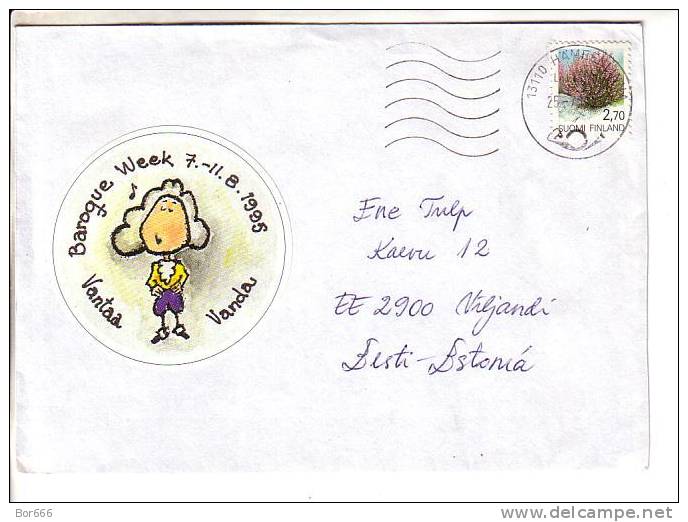 GOOD FINLAND Postal Cover To ESTONIA 1995 - Good Stamped: Flowers - Briefe U. Dokumente