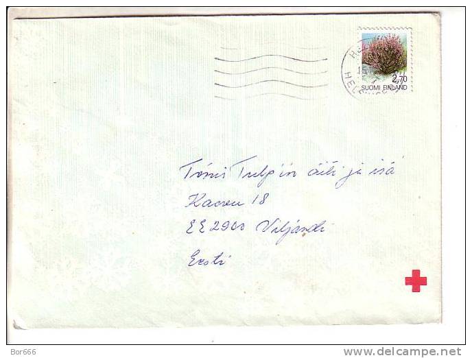 GOOD FINLAND Postal Cover To ESTONIA 1998 - Good Stamped: Flowers - Briefe U. Dokumente