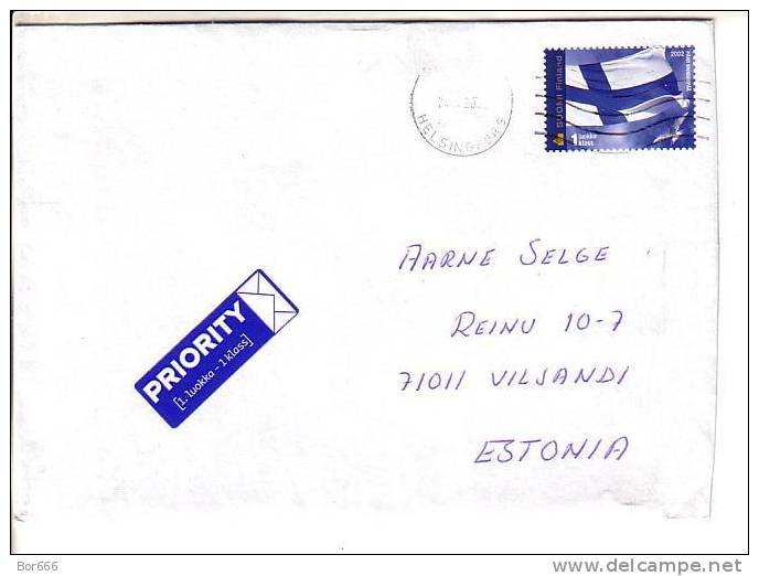 GOOD FINLAND Postal Cover To ESTONIA 2002 - Good Stamped: Flag - Covers & Documents