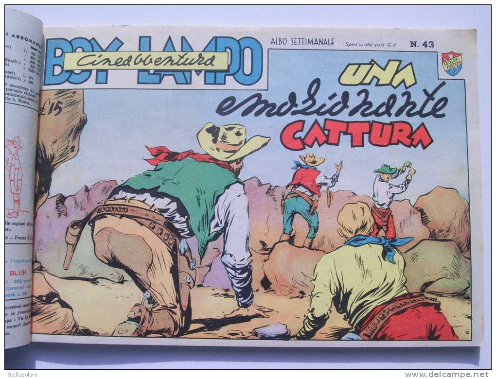 RACCOLTA (7 Numeri) IL RE DELLA PRATERIA - FANTERA - BOY LAMPO - 1952 - Originale - Comics 1930-50