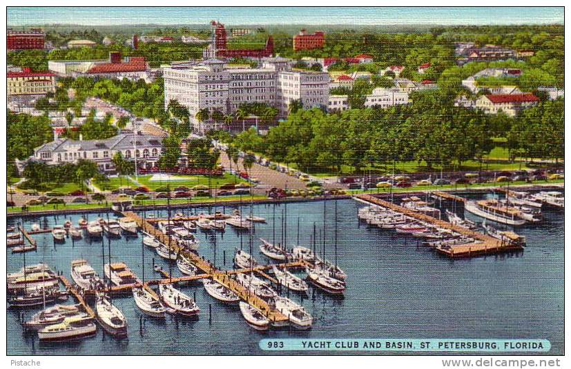 St. Petersburg Florida - Yacht Club - 60´s - Original Linen #983 - Mint Never Used - St Petersburg