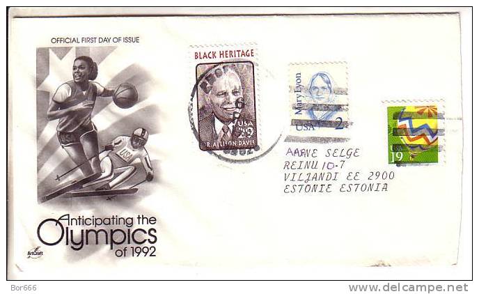 GOOD USA Postal Cover To ESTONIA 1994 - Good Stamped: Davis ; Lyon - Covers & Documents