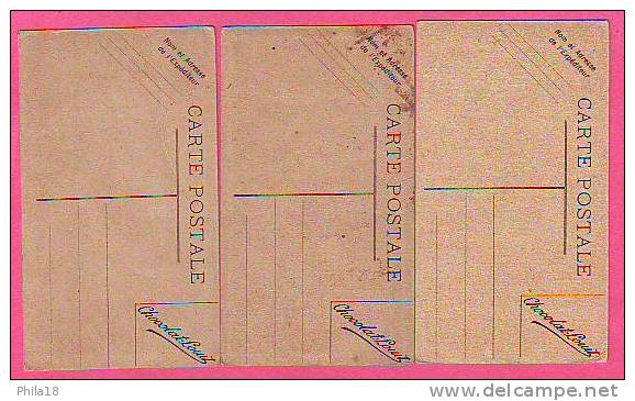 3 Chromos Chocolat-louit Représentant  Des Régions Franche-comté-Poitou-Guadeloupe - Autres & Non Classés